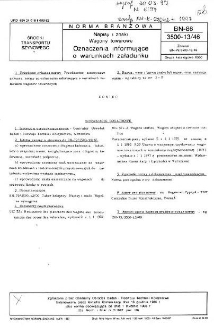 Napisy i znaki - Wagony towarowe - Oznaczenia informujące o warunkach załadunku BN-86/3500-13/46