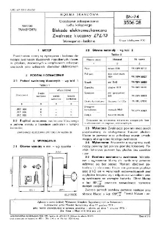 Urządzenia zabezpieczenia ruchu kolejowego - Blokada elektromechaniczna - Zwalniacz kluczowy ZPZ-10 - Wymagania i badania BN-74/3506-28