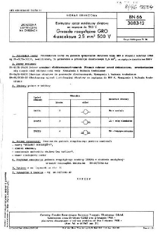 Elektryczny sprzęt instalacyjny okrętowy na napięcia do 500 V - Gniazda rozgałęźne GRO 4-zaciskowe 2,5 mm² 500 V BN-66/3083-12