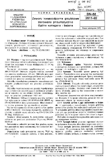 Zawory kwasoodporne grzybkowe sterowane pneumatycznie - Ogólne wymagania i badania BN-88/2611-02