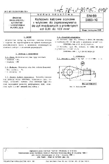 Końcówki kablowe oczkowe i wtykowe do zaprasowywania do żył miedzianych o przekrojach od 0,35 do 120 mm² BN-90/3083-10