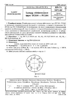 Lampy elektronowe typu ECL84 i PCL84 BN-75/3371-01