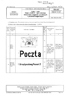 Napisy i znaki - Wagony osobowe i typu osobowego - Oznaczenia wagonów pocztowych i pocztowo-bagażowych BN-80/3500-13.67