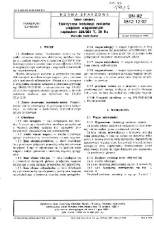 Tabor kolejowy - Elektryczna instalacja zasilania urządzeń wagonowych napięciem 220/380 V, 50 Hz - Warunki techniczne BN-82/3512-12.02