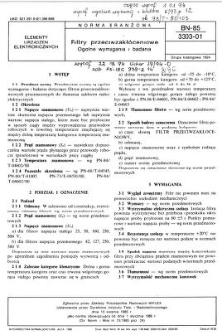 Filtry przeciwzakłóceniowe - Ogólne wymagania i badania BN-85/3303-01