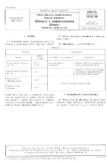 Tabor kolejowy normalnotorowy - Wagony platformy - Kłonice i zamocowania kłonic - Parametry podstawowe BN-76/3532-20