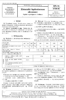 Zbiorniki hydroforowe okrętowe - Ogólne wymagania i badania BN-78/3720-01