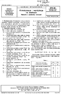 Klimatyzacja i wentylacja na statkach - Warunki i podstawy obliczeń BN-86/3723-22