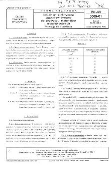 Instalacja elektryczna pojazdów-cystern do przewozu materiałów niebezpiecznych - Wymagania i badania BN-88/3689-01