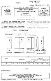 Drzwi wewnętrzne przeciwogniowe klasy B okrętowe - Główne wymiary BN-90/3712-22/01