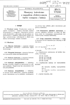 Maszyny kotwiczne z napędem elektrycznym - Ogólne wymagania i badania BN-71/3752-01