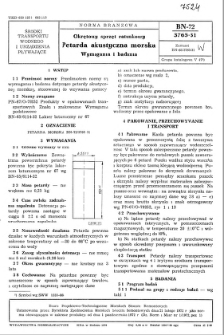 Okrętowy sprzęt ratunkowy - Petarda akustyczna morska - Wymagania i badania BN-72/3765-31