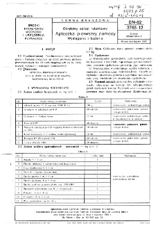 Okrętowy sprzęt ratunkowy - Apteczka pierwszej pomocy - Wymagania i badania BN-82/3765-12