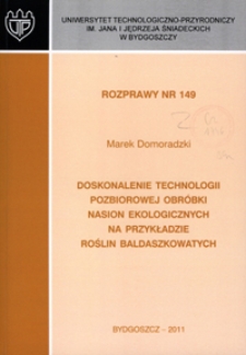 Doskonalenie technologii pozbiorowej obróbki nasion ekologicznych na przykładzie roślin baldaszkowatych