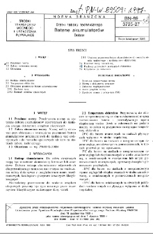 Statki taboru technicznego - Baterie akumulatorów - Dobór BN-89/3725-27