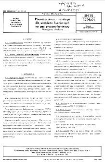 Pomieszczenia i instalacje dla urządzeń kuchennych na gaz propano-butanowy - Wymagania i badania BN-78/3798-01