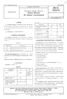 Pomocnicze materiały odlewnicze - Smary tłokowe do maszyn ciśnieniowych BN-76/4025-14