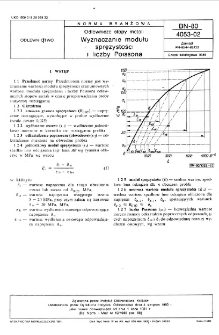 Odlewnicze stopy metali - Wyznaczanie modułu sprężystości i liczby Poissona BN-80/4053-02