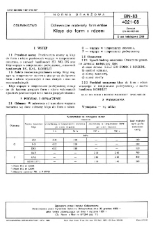 Odlewnicze materiały formierskie - Kleje do form i rdzeni BN-83/4021-08