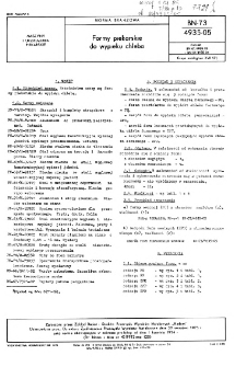 Formy piekarskie do wypieku chleba BN-73/4935-05