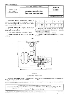 Armatura napełnialni tlenu - Zawory odcinające BN-76/4128-01