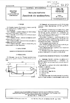 Naczynia kuchenne - Zasobnik do wodosyfonu BN-78/4918-02