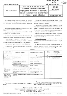 Spawanie konstrukcji lotniczych - Wytyczne kontroli i odbioru złączy spawanych elementów z tytanu i jego stopów BN-89/4101-09