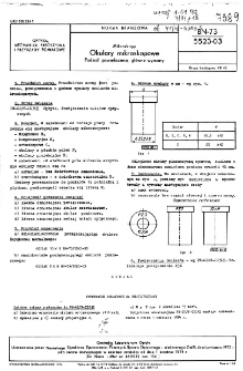 Mikroskopy - Okulary mikroskopowe - Podział, powiększenia, główne wymiary BN-73/5523-03