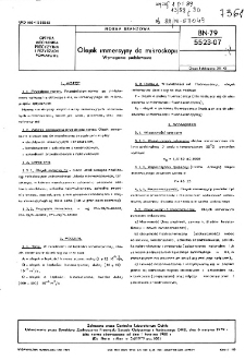 Olejek immersyjny do mikroskopu - Wymagania podstawowe BN-79/5523-07