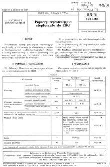 Papiery rejestracyjne ciepłoczułe do EKG BN-76/5681-03