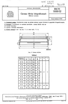 Oprawy filtrów fotograficznych - Główne wymiary BN-70/5555-02