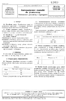 Automatyczne rzutniki do przezroczy - Podstawowe parametry i wymagania BN-73/5555-09