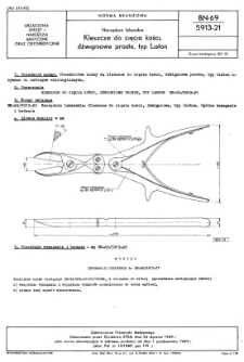 Narzędzia lekarskie - Kleszcze do cięcia kości, dźwigniowe proste, typ Liston BN-69/5913-21