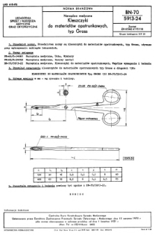 Narzędzia medyczne - Kleszczyki do materiałów opatrunkowych, typ Gross BN-70/5913-24