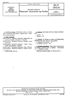 Narzędzia medyczne - Kleszczyki naczyniowe typ Kocher BN-71/5913-13