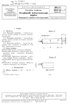 Narzędzia medyczne - Strzykawki jednorazowego użytku - Wymagania i badania cech fizycznych BN-72/5915-14 Arkusz 02