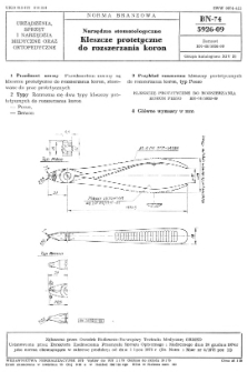 Narzędzia stomatologiczne - Kleszcze protetyczne do rozszerzania koron BN-74/5926-09