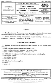 Protezy i aparaty - Golenie z kolanami bez zamka i z zamkiem - Wymagania i badania BN-75/5993-28