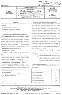 Sole fosforowe - Metody oznaczania ogólnej zawartości P2O5, zawartości pirofosforanu sodowego, zawartości trójpolifosforanu sodowego BN-82/6016-42.02