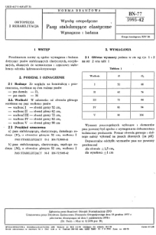 Wyroby ortopedyczne - Pasy stabilizujące elastyczne - Wymagania i badania BN-77/5995-42