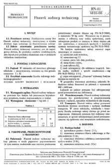 Fluorek sodowy techniczny BN-81/6016-08