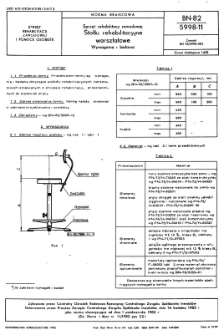 Sprzęt rehabilitacji zawodowej - Stołki rehabilitacyjne warsztatowe - Wymagania i badania BN-82/5998-11