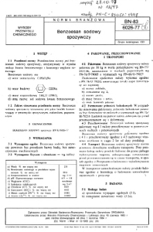 Benzoesan sodowy spożywczy BN-83/6026-77