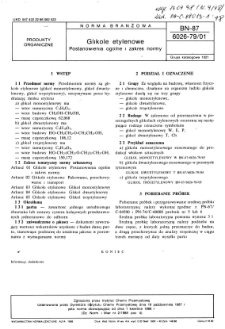 Glikole etylenowe - Postanowienia ogólne i zakres normy BN-87/6026-79/01