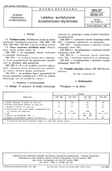 Lateksy syntetyczne butadienowo-styrenowe BN-87/6032-01