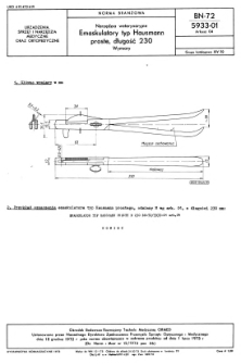 Narzędzia weterynaryjne - Emaskulatory typ Hausmann proste, długość 230 - Wymiary BN-72/5933-01 Arkusz 04