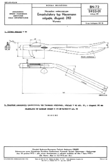 Narzędzia weterynaryine - Emaskulatory typ Hausmann odgięłe, długość 310 - Wymiary BN-72/5933-01 Arkusz 09