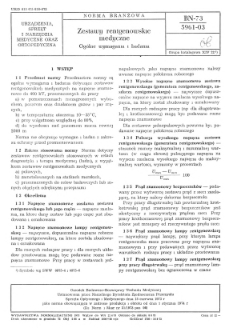 Zestawy rentgenowskie medyczne - Ogólne wymagania i badania BN-73/5961-03