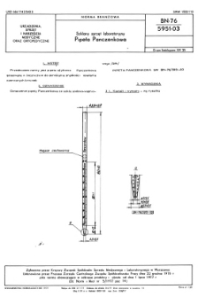 Szklany sprzęt laboratoryjny - Pipeta Panczenkowa BN-76/5951-03