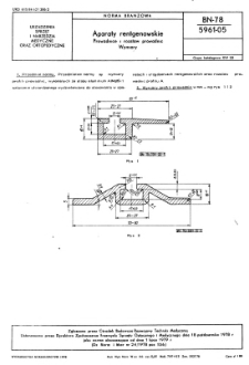 Aparaty rentgenowskie - Prowadnice i rozstaw prowadnic - Wymiary BN-78/5961-05